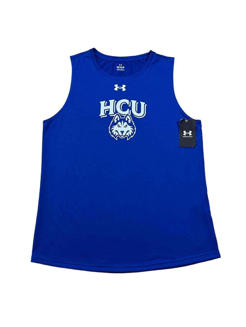 HCU Huskies Under Armour Womens Blue Tank Top Size Medium